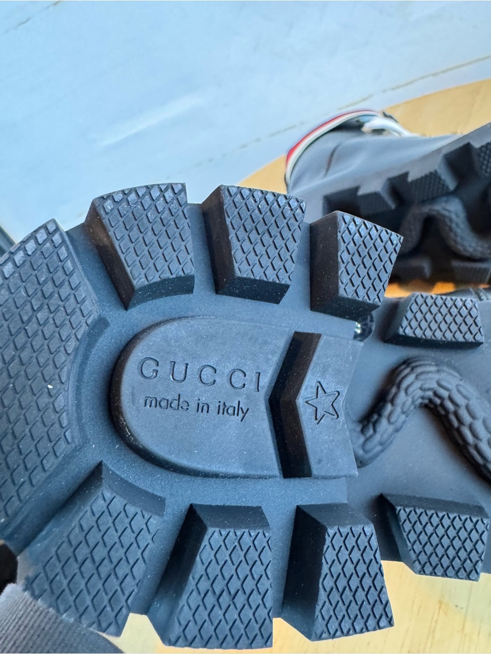 Gucci | Black Leather Lace-Up Combat Boot, EU 36.5 - Picture 10 of 12